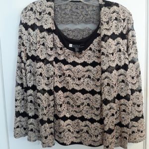 J S Boutique Large Sequence Blouse Jacket Combo